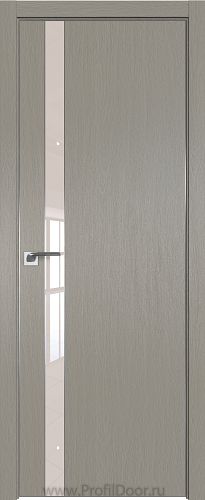 Дверь Profil Doors 106ZN цвет Стоун кромка Матовый Алюминий с 4-х сторон стекло Lacobel Перламутровый лак