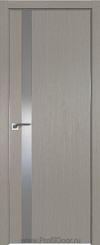 Дверь Profil Doors 106ZN цвет Стоун кромка Матовый Алюминий с 4-х сторон стекло Lacobel Серебро Матлак
