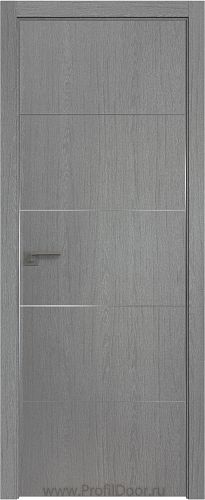 Дверь Profil Doors 107ZN цвет Грувд Серый кромка Матовый Алюминий с 4-х сторон