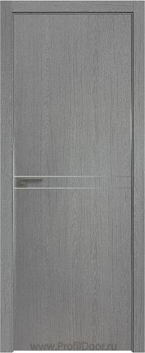 Дверь Profil Doors 111ZN цвет Грувд Серый кромка Матовый Алюминий с 4-х сторон