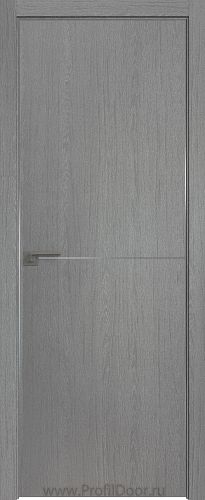 Дверь Profil Doors 112ZN цвет Грувд Серый кромка Матовый Алюминий с 4-х сторон
