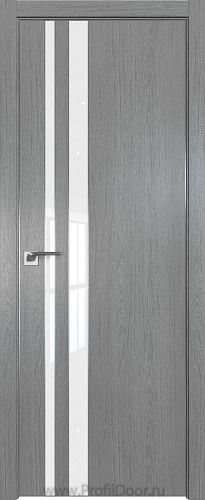 Дверь Profil Doors 116ZN цвет Грувд Серый кромка Матовый Алюминий с 4-х сторон стекло Lacobel лак Классик