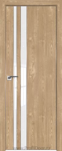 Дверь Profil Doors 116ZN цвет Каштан Натуральный кромка Матовый Алюминий с 4-х сторон стекло Lacobel лак Классик