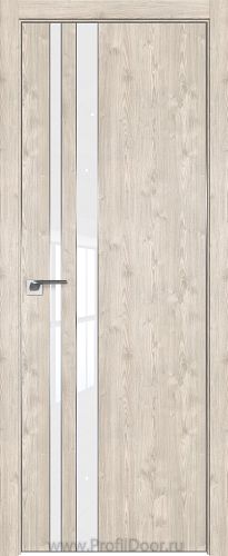 Дверь Profil Doors 116ZN цвет Каштан Светлый кромка Матовый Алюминий с 4-х сторон стекло Lacobel лак Классик