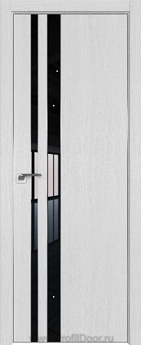 Дверь Profil Doors 116ZN цвет Монблан кромка Матовый Алюминий с 4-х сторон стекло Lacobel Черный лак