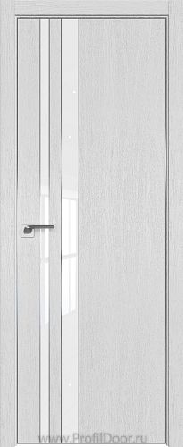 Дверь Profil Doors 116ZN цвет Монблан кромка Матовый Алюминий с 4-х сторон стекло Lacobel лак Классик
