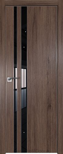Дверь Profil Doors 116ZN цвет Салинас Темный кромка Матовый Алюминий с 4-х сторон стекло Lacobel Черный лак