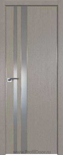 Дверь Profil Doors 116ZN цвет Стоун кромка Матовый Алюминий с 4-х сторон стекло Lacobel Серебро Матлак