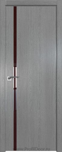 Дверь Profil Doors 122ZN цвет Грувд Серый кромка Матовый Алюминий с 4-х сторон стекло Lacobel Коричневый лак