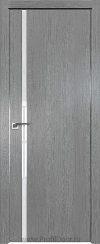 Дверь Profil Doors 122ZN цвет Грувд Серый кромка Матовый Алюминий с 4-х сторон стекло Lacobel лак Классик