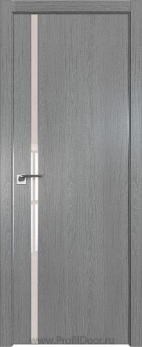 Дверь Profil Doors 122ZN цвет Грувд Серый кромка Матовый Алюминий с 4-х сторон стекло Lacobel Перламутровый лак