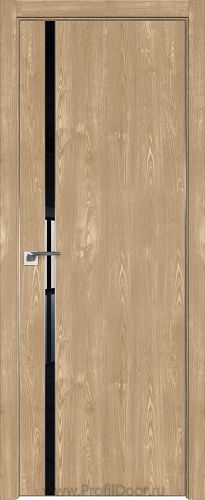 Дверь Profil Doors 122ZN цвет Каштан Натуральный кромка Матовый Алюминий с 4-х сторон стекло Lacobel Черный лак