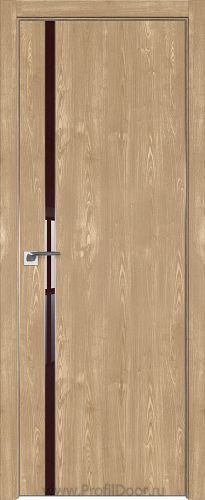 Дверь Profil Doors 122ZN цвет Каштан Натуральный кромка Матовый Алюминий с 4-х сторон стекло Lacobel Коричневый лак