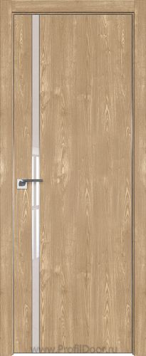 Дверь Profil Doors 122ZN цвет Каштан Натуральный кромка Матовый Алюминий с 4-х сторон стекло Lacobel Перламутровый лак