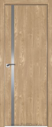 Дверь Profil Doors 122ZN цвет Каштан Натуральный кромка Матовый Алюминий с 4-х сторон стекло Lacobel Серебро Матлак