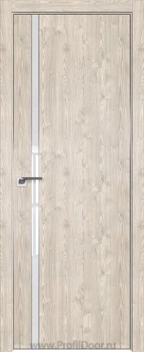 Дверь Profil Doors 122ZN цвет Каштан Светлый кромка Матовый Алюминий с 4-х сторон стекло Lacobel лак Классик