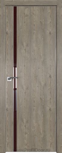 Дверь Profil Doors 122ZN цвет Каштан Темный кромка Матовый Алюминий с 4-х сторон стекло Lacobel Коричневый лак
