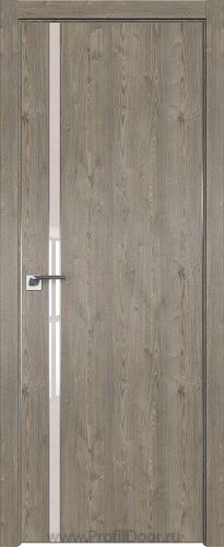 Дверь Profil Doors 122ZN цвет Каштан Темный кромка Матовый Алюминий с 4-х сторон стекло Lacobel Перламутровый лак