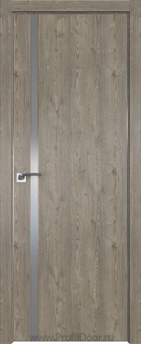 Дверь Profil Doors 122ZN цвет Каштан Темный кромка Матовый Алюминий с 4-х сторон стекло Lacobel Серебро Матлак