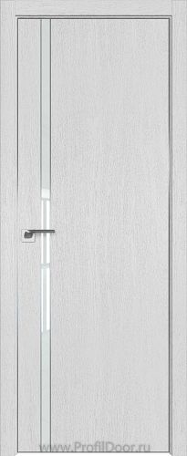 Дверь Profil Doors 122ZN цвет Монблан кромка Матовый Алюминий с 4-х сторон стекло Lacobel Белый лак