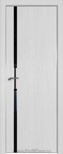 Дверь Profil Doors 122ZN цвет Монблан кромка Матовый Алюминий с 4-х сторон стекло Lacobel Черный лак