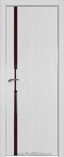 Дверь Profil Doors 122ZN цвет Монблан кромка Матовый Алюминий с 4-х сторон стекло Lacobel Коричневый лак