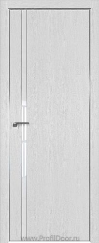 Дверь Profil Doors 122ZN цвет Монблан кромка Матовый Алюминий с 4-х сторон стекло Lacobel лак Классик