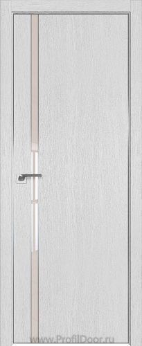 Дверь Profil Doors 122ZN цвет Монблан кромка Матовый Алюминий с 4-х сторон стекло Lacobel Перламутровый лак