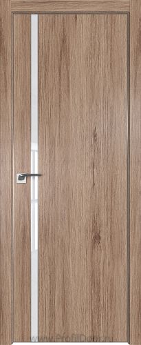 Дверь Profil Doors 122ZN цвет Салинас Светлый кромка Матовый Алюминий с 4-х сторон стекло Lacobel лак Классик