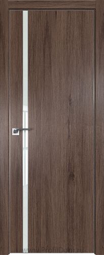 Дверь Profil Doors 122ZN цвет Салинас Темный кромка Матовый Алюминий с 4-х сторон стекло Lacobel Белый лак