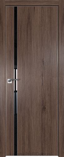Дверь Profil Doors 122ZN цвет Салинас Темный кромка Матовый Алюминий с 4-х сторон стекло Lacobel Черный лак