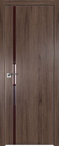 Дверь Profil Doors 122ZN цвет Салинас Темный кромка Матовый Алюминий с 4-х сторон стекло Lacobel Коричневый лак