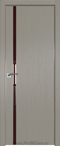 Дверь Profil Doors 122ZN цвет Стоун кромка Матовый Алюминий с 4-х сторон стекло Lacobel Коричневый лак