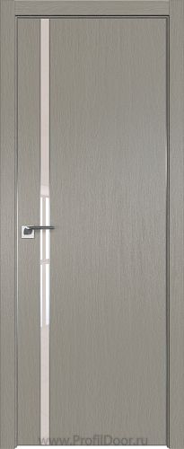 Дверь Profil Doors 122ZN цвет Стоун кромка Матовый Алюминий с 4-х сторон стекло Lacobel Перламутровый лак