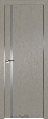 Дверь Profil Doors 122ZN цвет Стоун кромка Матовый Алюминий с 4-х сторон стекло Lacobel Серебро Матлак