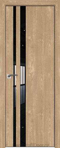 Дверь Profil Doors 16ZN цвет Каштан Натуральный кромка BLACK EDITION с 4-х сторон стекло Lacobel Черный лак