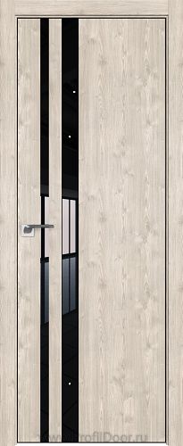 Дверь Profil Doors 16ZN цвет Каштан Светлый кромка BLACK EDITION с 4-х сторон стекло Lacobel Черный лак