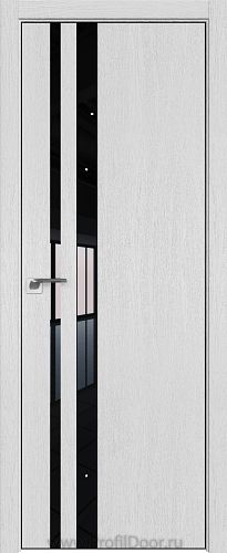 Дверь Profil Doors 16ZN цвет Монблан кромка BLACK EDITION с 4-х сторон стекло Lacobel Черный лак
