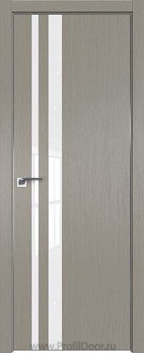 Дверь Profil Doors 16ZN цвет Стоун кромка Матовый Алюминий с 4-х сторон стекло Lacobel лак Классик