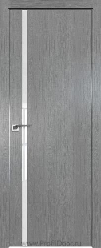 Дверь Profil Doors 22ZN цвет Грувд Серый кромка Матовый Алюминий с 4-х сторон стекло Lacobel лак Классик