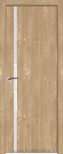 Дверь Profil Doors 22ZN цвет Каштан Натуральный кромка Матовый Алюминий с 4-х сторон стекло Lacobel лак Классик