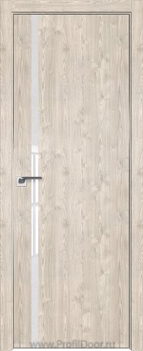 Дверь Profil Doors 22ZN цвет Каштан Светлый кромка Матовый Алюминий с 4-х сторон стекло Lacobel лак Классик