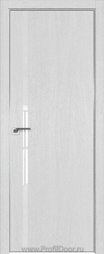Дверь Profil Doors 22ZN цвет Монблан кромка Матовый Алюминий с 4-х сторон стекло Lacobel лак Классик