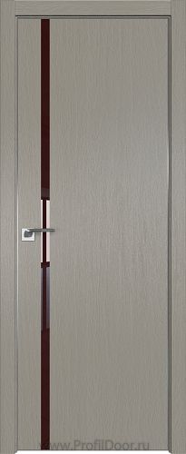 Дверь Profil Doors 22ZN цвет Стоун кромка Матовый Алюминий с 4-х сторон стекло Lacobel Коричневый лак
