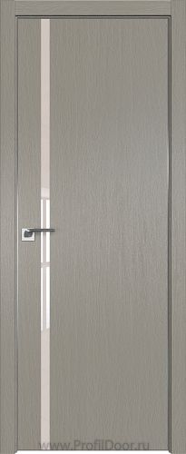 Дверь Profil Doors 22ZN цвет Стоун кромка Матовый Алюминий с 4-х сторон стекло Lacobel Перламутровый лак