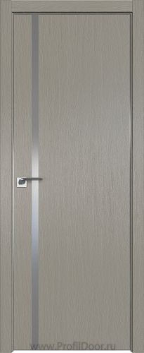 Дверь Profil Doors 22ZN цвет Стоун кромка Матовый Алюминий с 4-х сторон стекло Lacobel Серебро Матлак