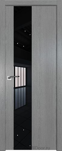 Дверь Profil Doors 5ZN Грувд Серый стекло Lacobel Черный Лак ABS