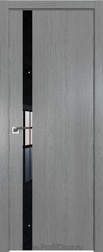 Дверь Profil Doors 6ZN Грувд Серый стекло Lacobel Черный Лак ABS