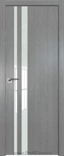 Дверь Profil Doors 16ZN цвет Грувд Серый кромка ABS в цвет с 4-х сторон стекло Lacobel Белый лак