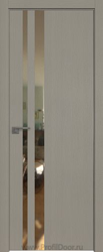 Дверь Profil Doors 16ZN цвет Стоун кромка Матовый Алюминий с 4-х сторон стекло Зеркало